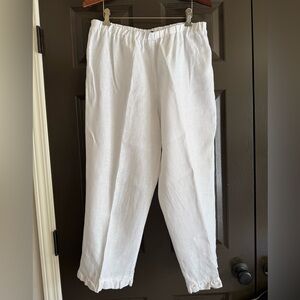 For Cynthia Men's Cream Linen capris